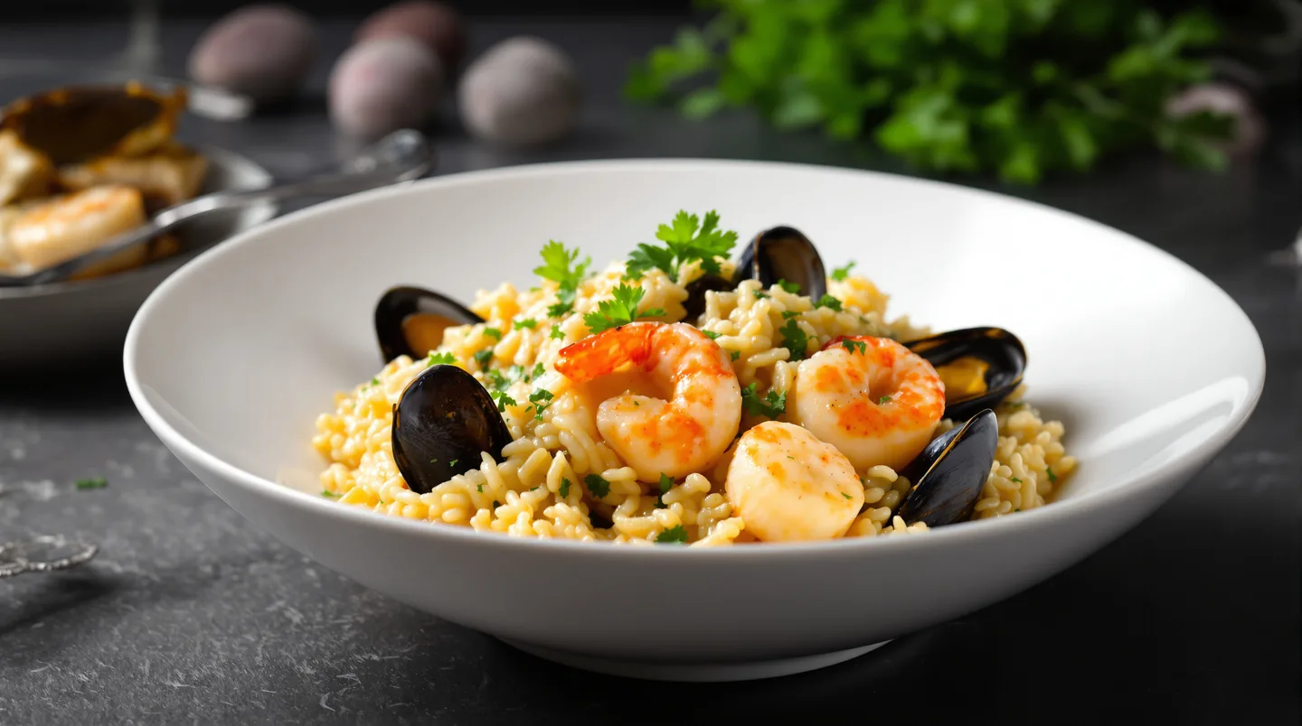 Cette technique de cuisson rend votre risotto aux fruits de mer incroyablement crémeux